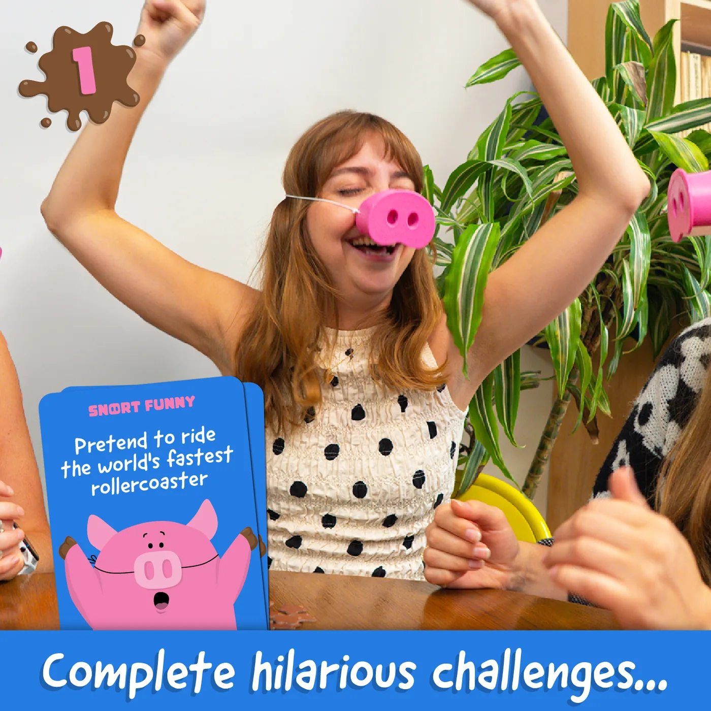 Complete hilarious challenges from the Snort Funny deck